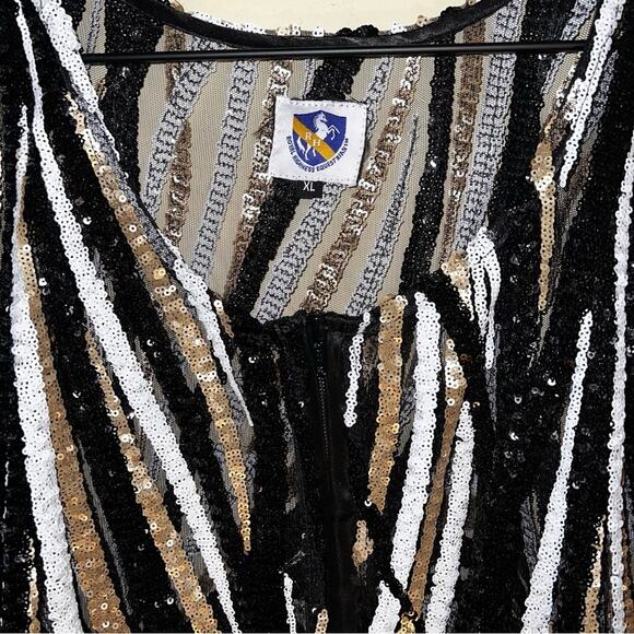 ROYAL HIGHNESS EQUESTRIAN mesh sequin zip up vest XL - Picture 3 of 5